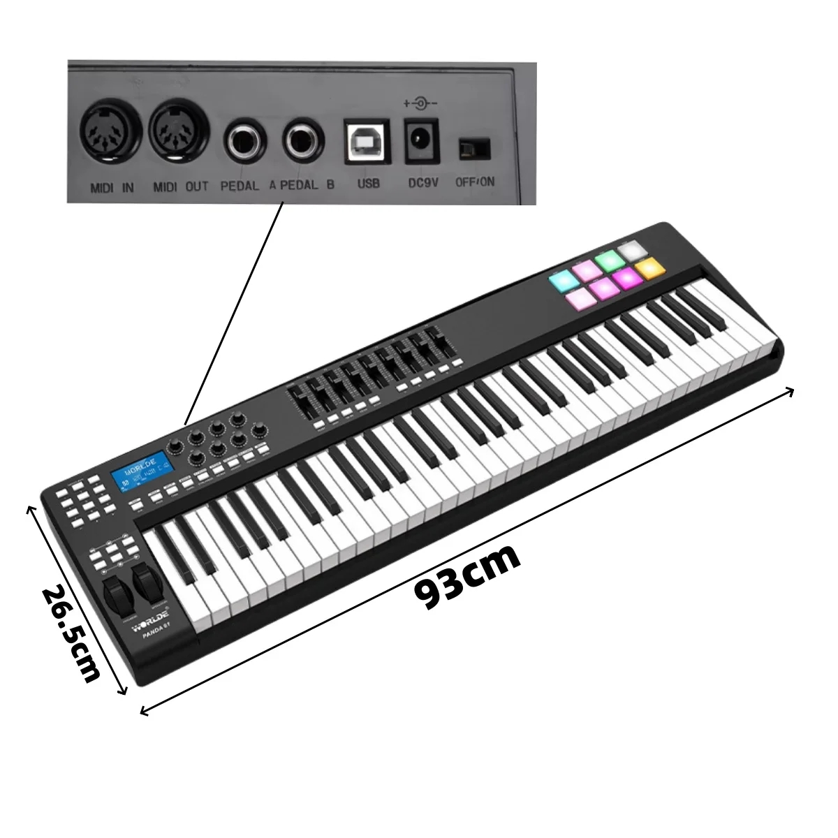WORLDE PANDA61 61-Key USB MIDI - Midi Controller Pad 评论和价格